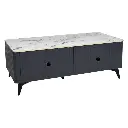 Stevo Storage Coffee Table In Marble Top