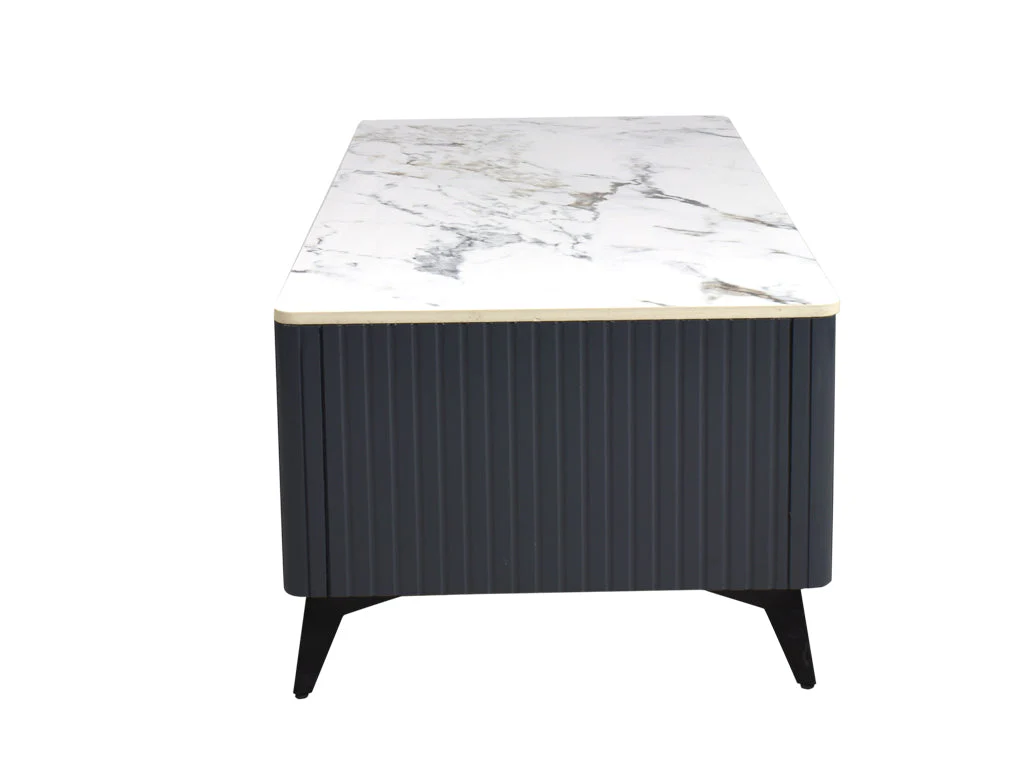 Stevo Storage Coffee Table In Marble Top