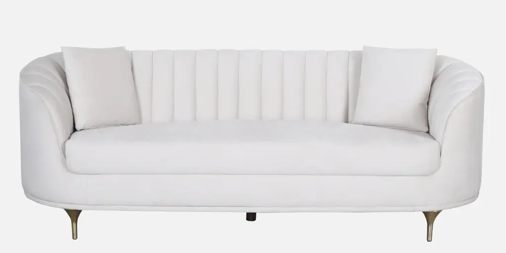 Jacino Fabric 3 Seater Sofa In Cream Colour