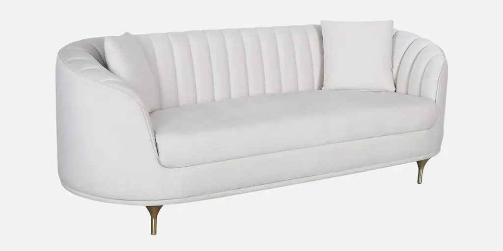 Jacino Fabric 3 Seater Sofa In Cream Colour