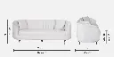 Jacino Fabric 3 Seater Sofa In Cream Colour