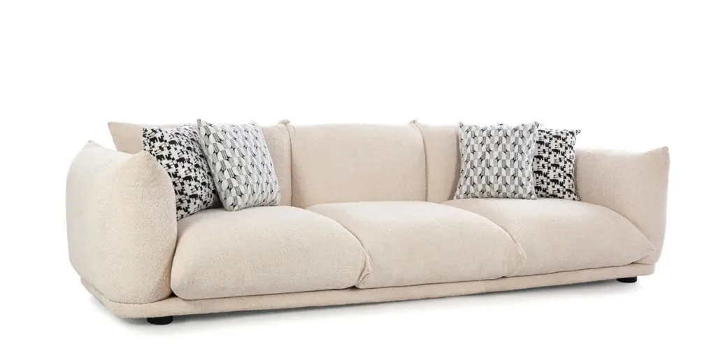 Brookfield Fabric 3 Seater Sofa in Beige Colour
