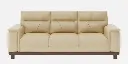 Cozy Leather 3 Seater Sofa in Beige Colour