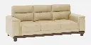 Cozy Leather 3 Seater Sofa in Beige Colour