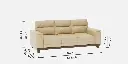 Cozy Leather 3 Seater Sofa in Beige Colour