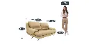 Clarkson Leatherette 2 Seater Sofa in Mushroom Beige Colour