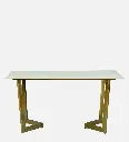 Enrico 6 Seater Dining Set With Porcelain Top & Golden Base