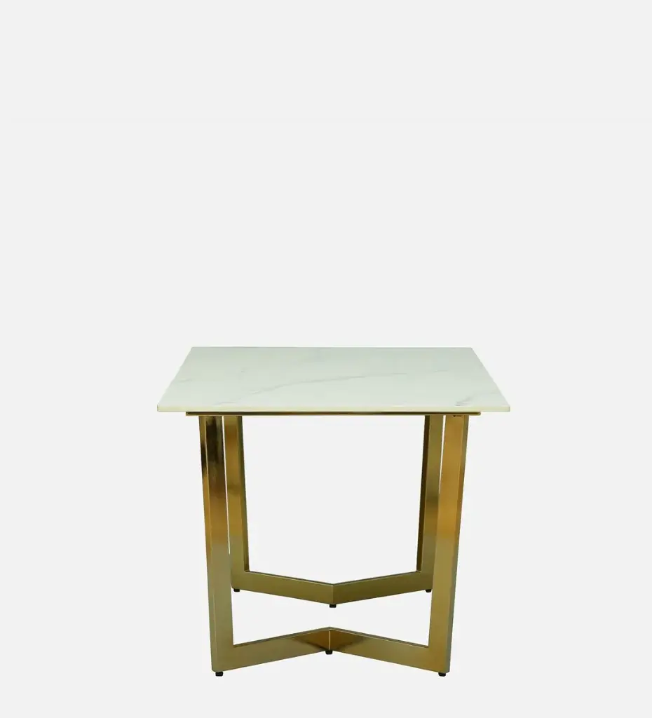 Enrico 6 Seater Dining Set With Porcelain Top & Golden Base