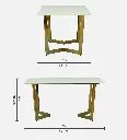 Enrico 6 Seater Dining Set With Porcelain Top & Golden Base