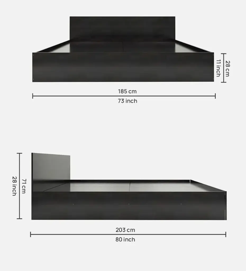 Ren King Size Bed in Wenge Finish with Storage