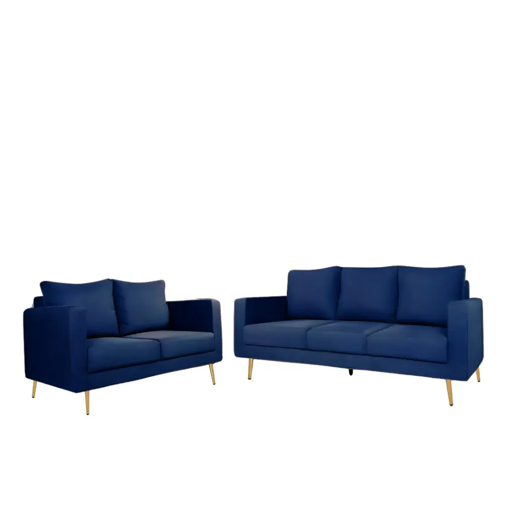Bangto Sofa In Velvet Fabric With Golden Legs