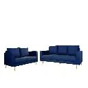 Bangto Sofa In Velvet Fabric With Golden Legs