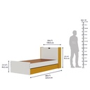 Capelo Kids Trundle Bed with Headboard Storage