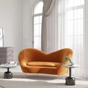 Homa Modern Velvet Upholstered Curved Sofa