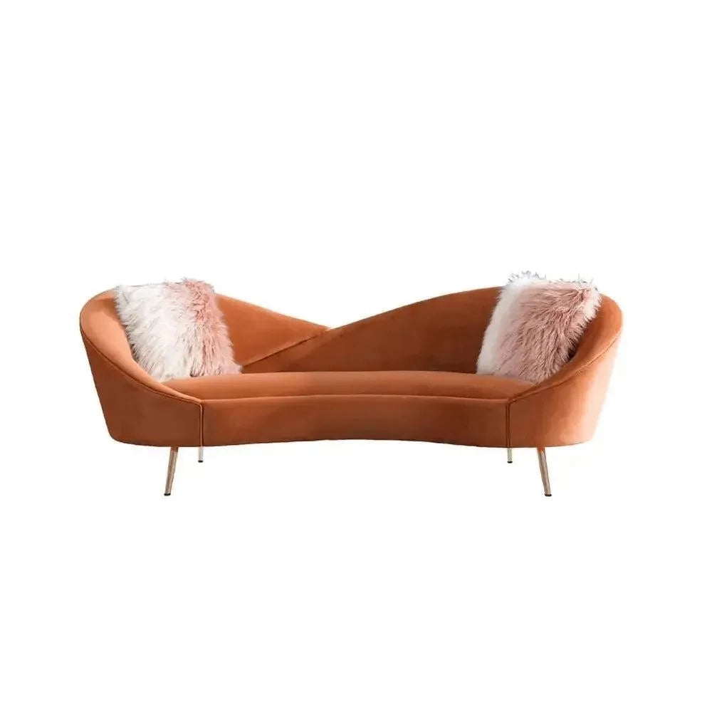 Homa Modern Velvet Upholstered Curved Sofa
