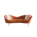 Homa Modern Velvet Upholstered Curved Sofa