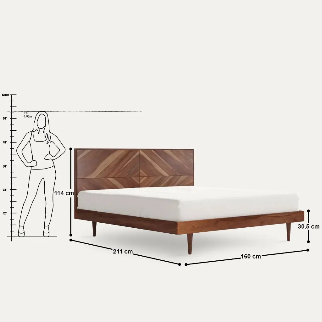 Maveno Solid Wood Bed
