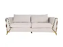 Dran Sofa With Front & Side Frames In Beige Velvet Fabric
