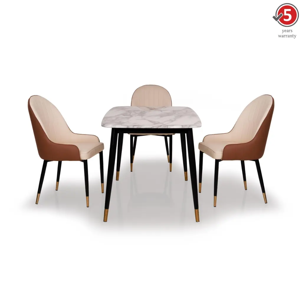 Octa 4 Seater Dining Set with Marble Finished Top