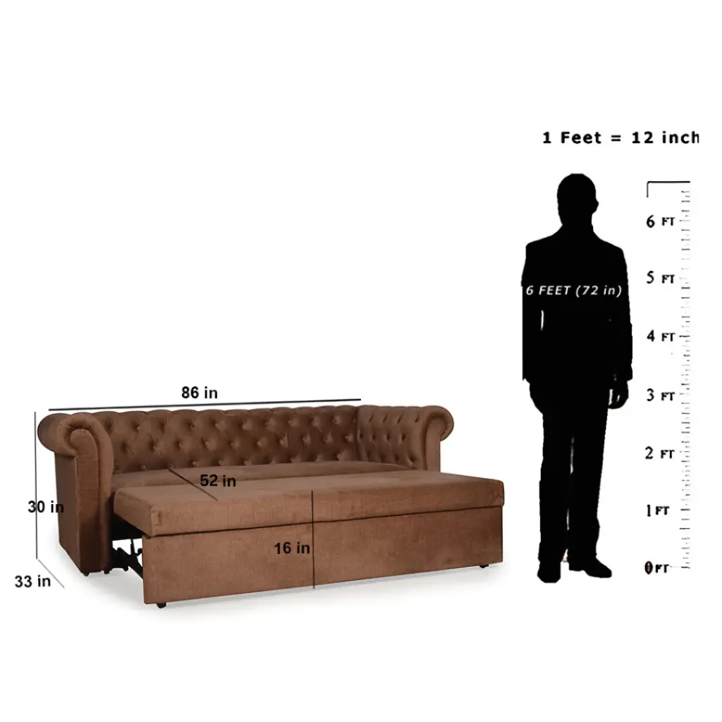 Berlon Sofa Cum Bed In Blue Color