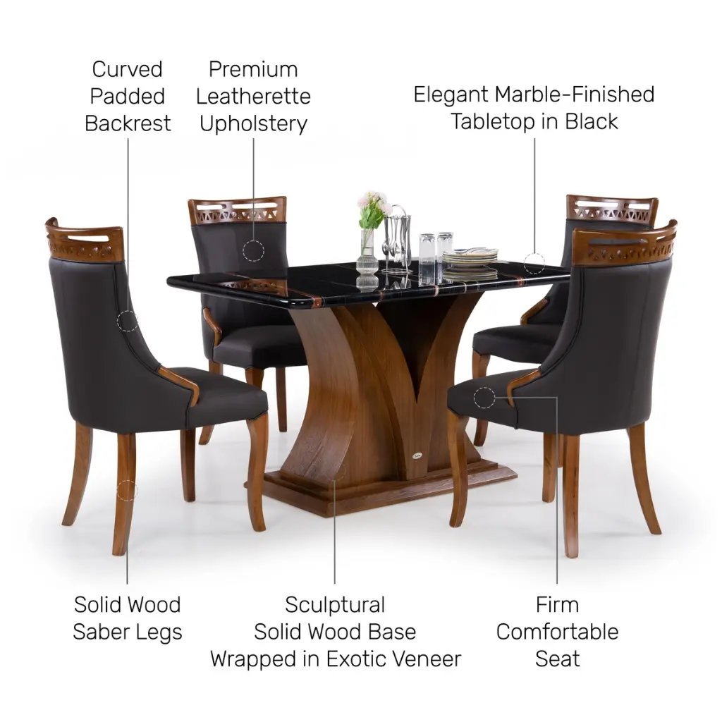 Ambre 4 Seater Dining Set