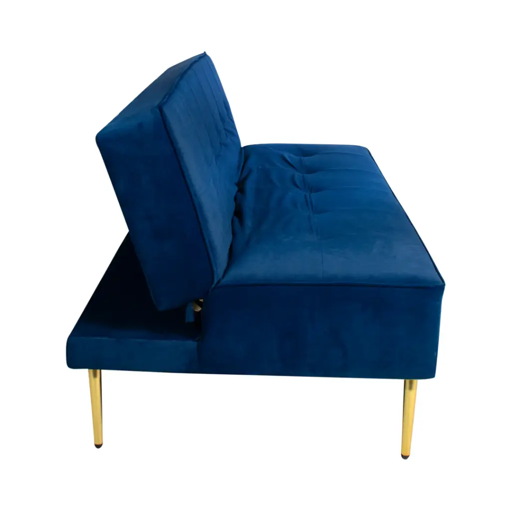 Zoel Sofa Bed In Blue Velvet Fabric