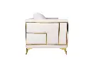 Dran Sofa With Front & Side Frames In Beige Velvet Fabric