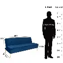 Zoel Sofa Bed In Blue Velvet Fabric