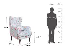Geno Wing Chair In Floral Cotton Fabric