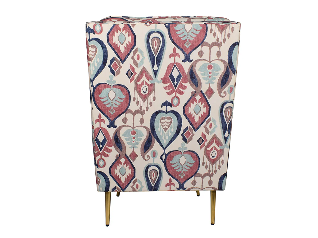 Valenca Tufted Wing Chair In Printed Fabric