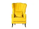 Myco High Back Wing Chair Premium Suede Yellow Fabric