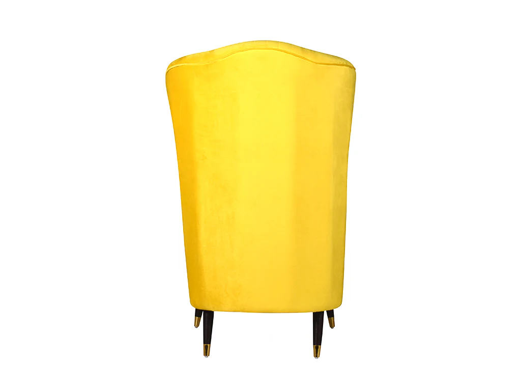 Myco High Back Wing Chair Premium Suede Yellow Fabric