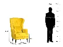 Myco High Back Wing Chair Premium Suede Yellow Fabric