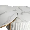 Cylom Round Nested Coffee Table In Marble