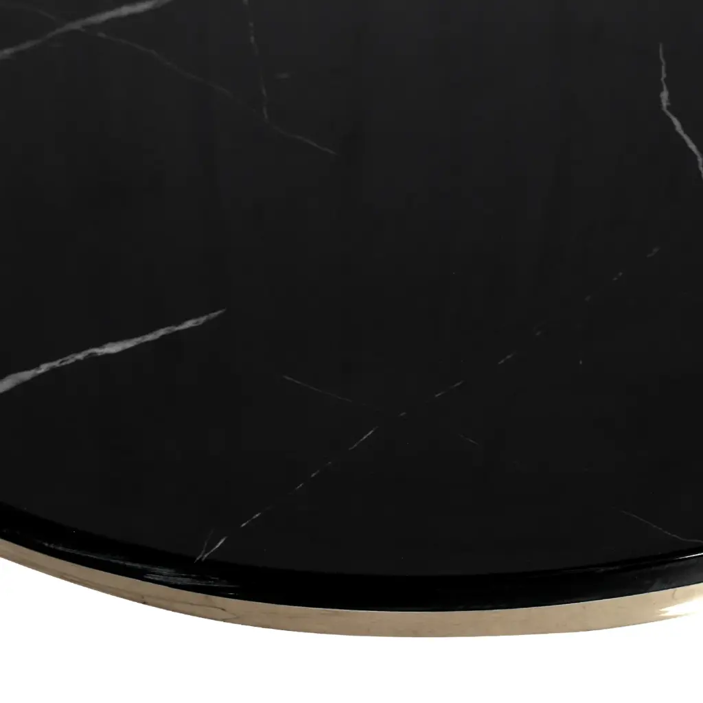 Sebaso Black Marble Round Nested Coffee Table