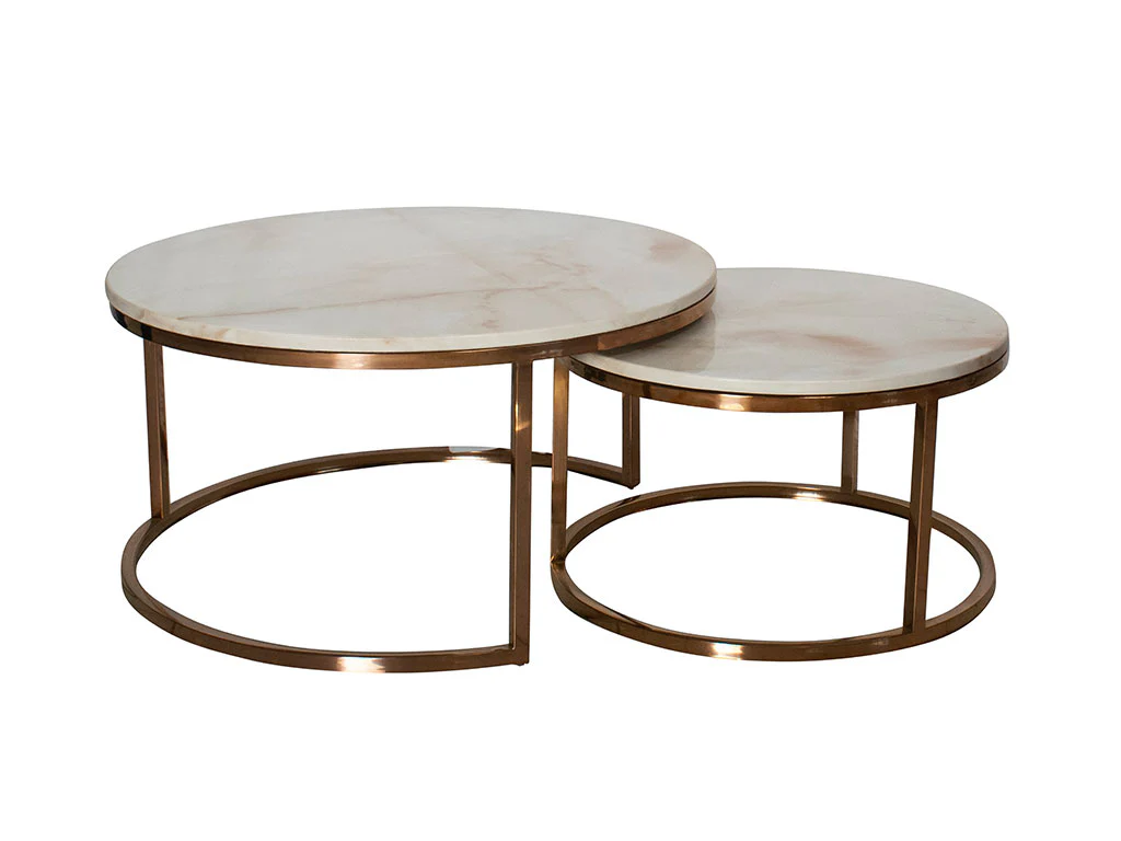 Sebaso Marble Round Nested Coffee Table