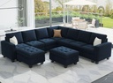 Adam L Shape Sofa with Ottoman 7+2 Seater