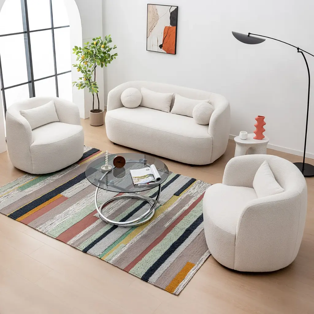 Cherity Boucle Living Room Sofa