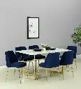 Enrico 6 Seater Dining Set With Porcelain Top & Golden Base