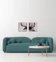 Lucas Boucle Fabric 3 Seater Sofa In Ocean Blue Colour
