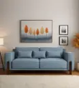 Samuel Velvet Fabric 3 Seater Sofa In Barmunda Aqua Colour