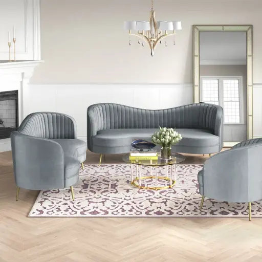 Westerham Velvet Living Room Sofa