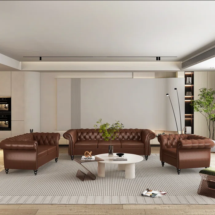 Brisny Leatherette Living Room Sofa