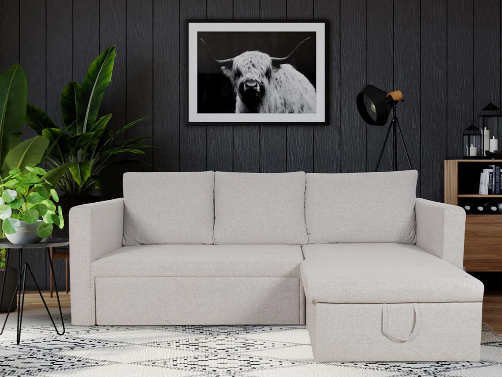 Feltron Sofa Cum Bed In Dark Grey