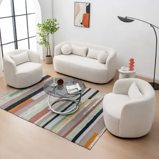 Cherity Boucle Living Room Sofa