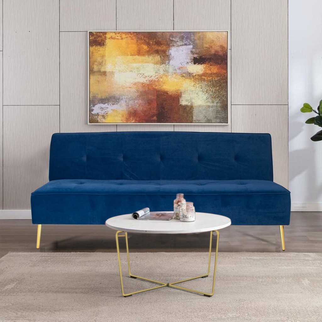 Zoel Sofa Bed In Blue Velvet Fabric