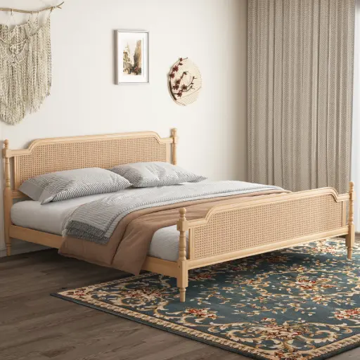 Chikezie Cane / Rattan Platform Bed