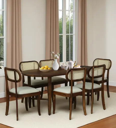 Brookwing Sheesham Wood 6 Seater Dining Set With Chairs