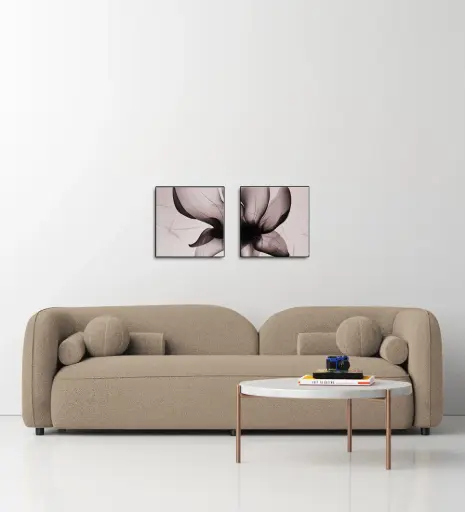 Lucas Boucle Fabric 3 Seater Sofa In Mushroom Beige Colour