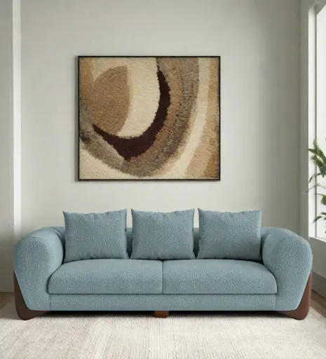 Daniel Boucle 3 Seater Sofa In Stormy Blue Colour